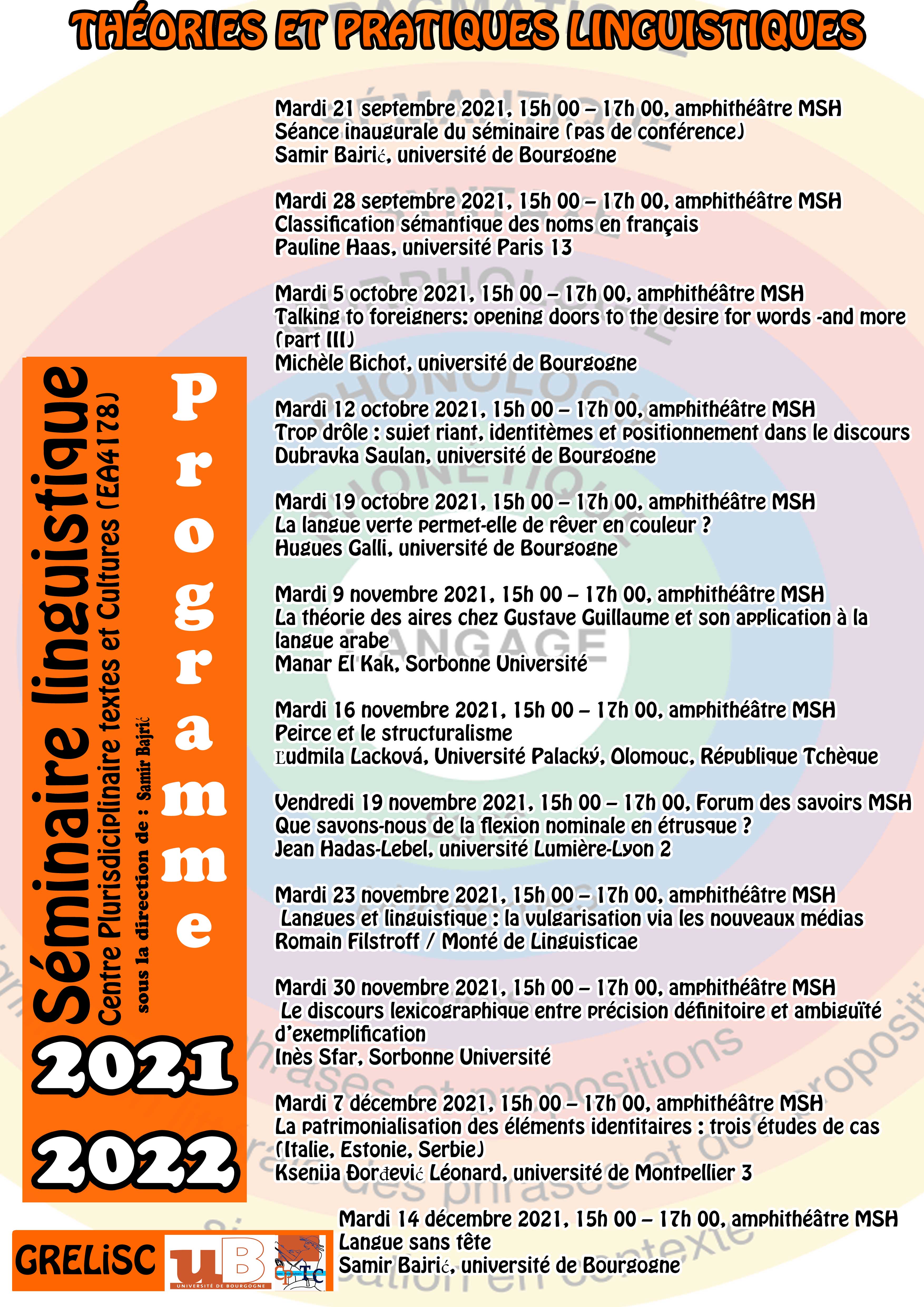 webprogramme seminaire linguistique